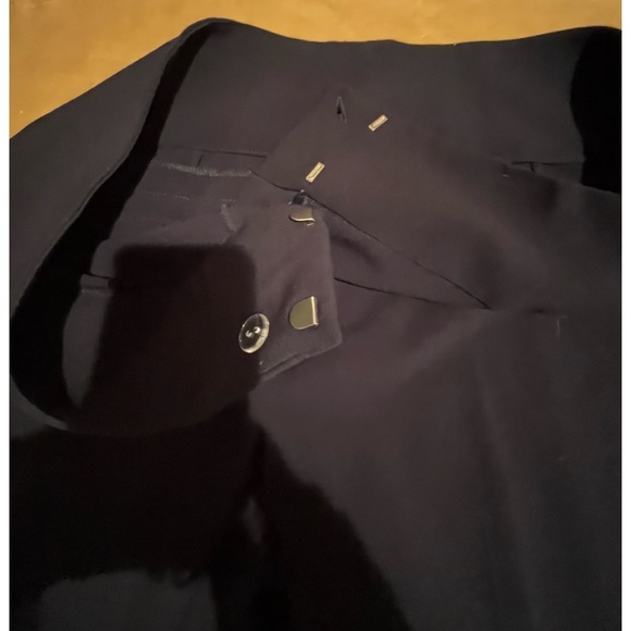 MATTY M size 12 Navy high waist wide leg dress pants flat zip front - Picture 7 of 16